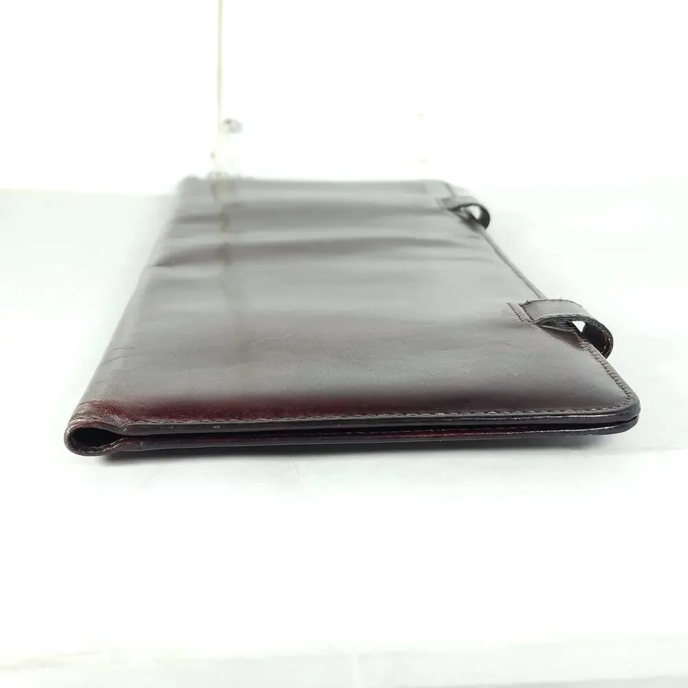 Bosca USA Oxblood Hand Stained Leather Portfolio Travel Tie Organizer Case